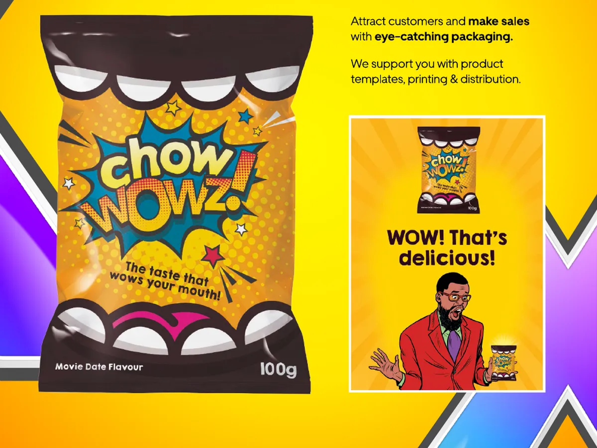 Chow Wowz snack pack and advert