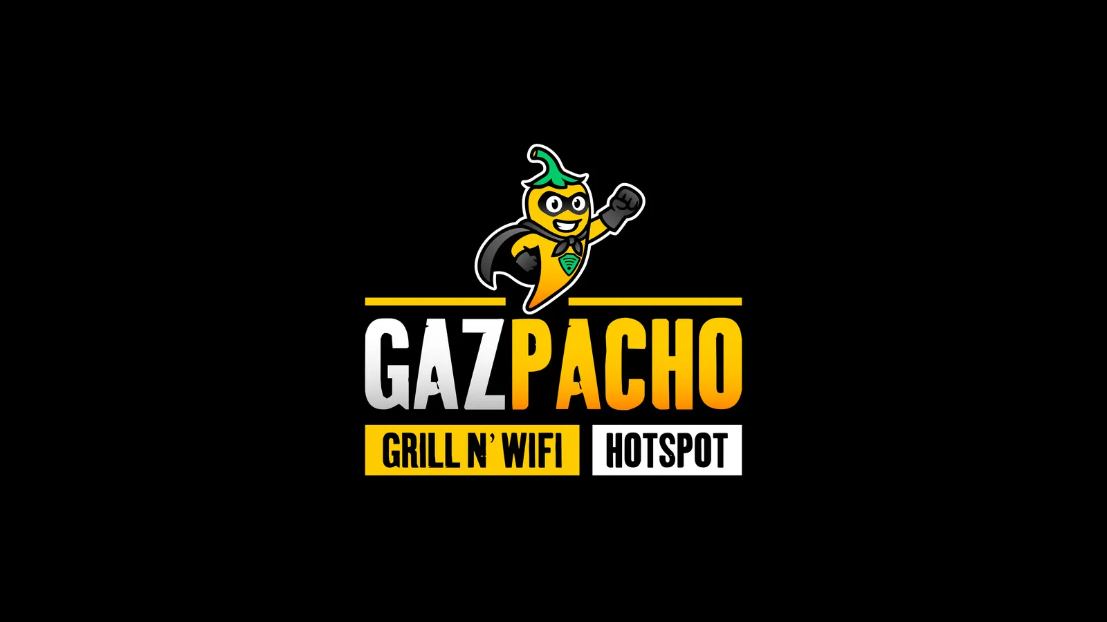 The Gazpacho mascot and wordmark