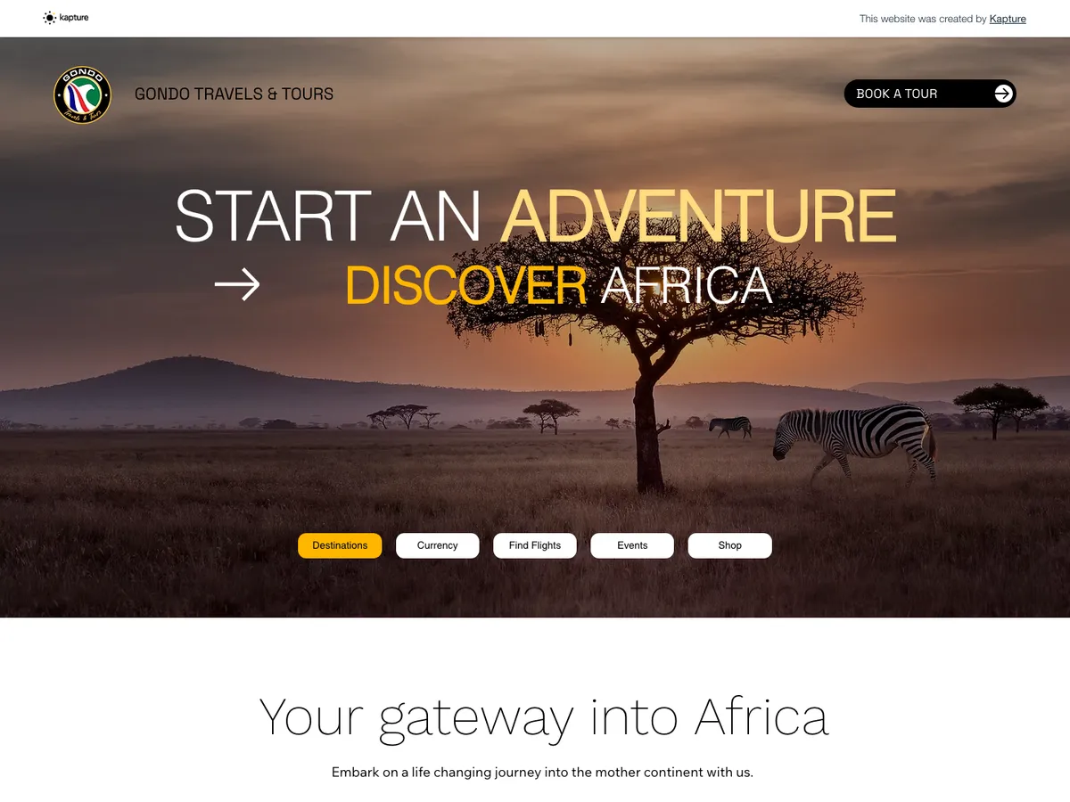 The Gondo Travels website