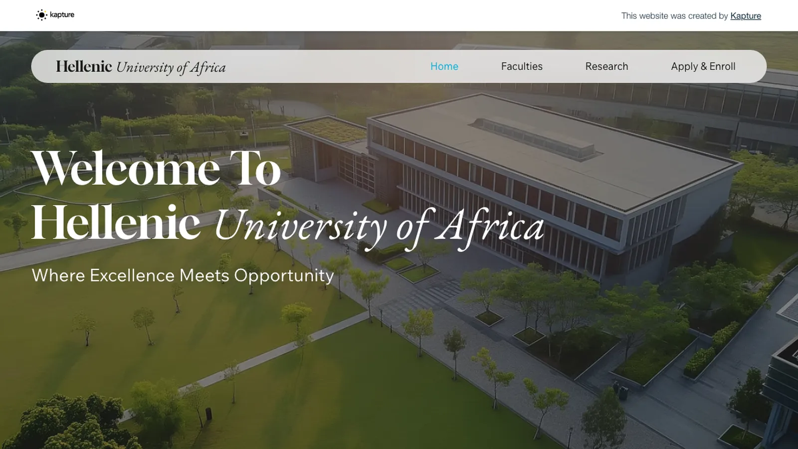The Hellenic University of Africa website