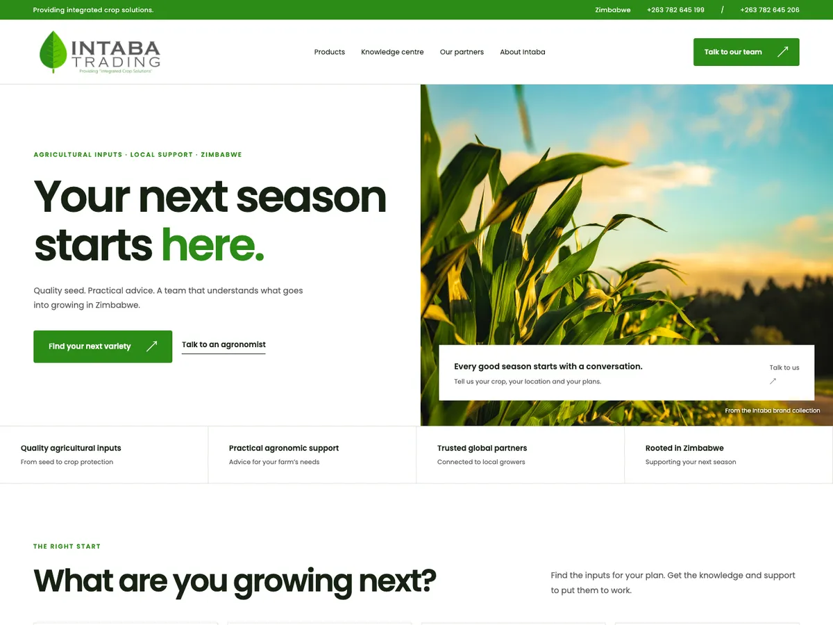 The Intaba Trading website: your next season starts here