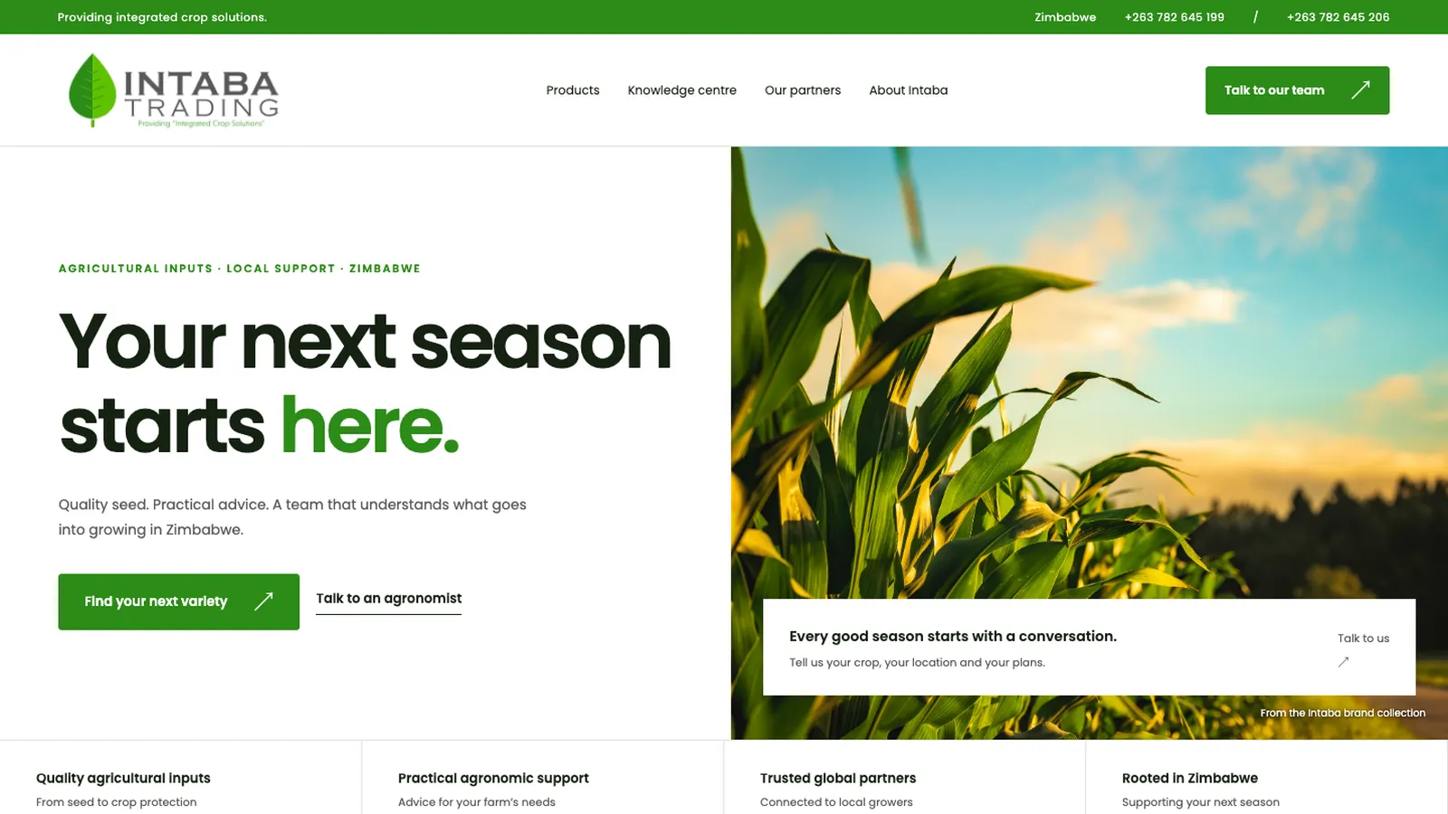 The Intaba Trading website: your next season starts here