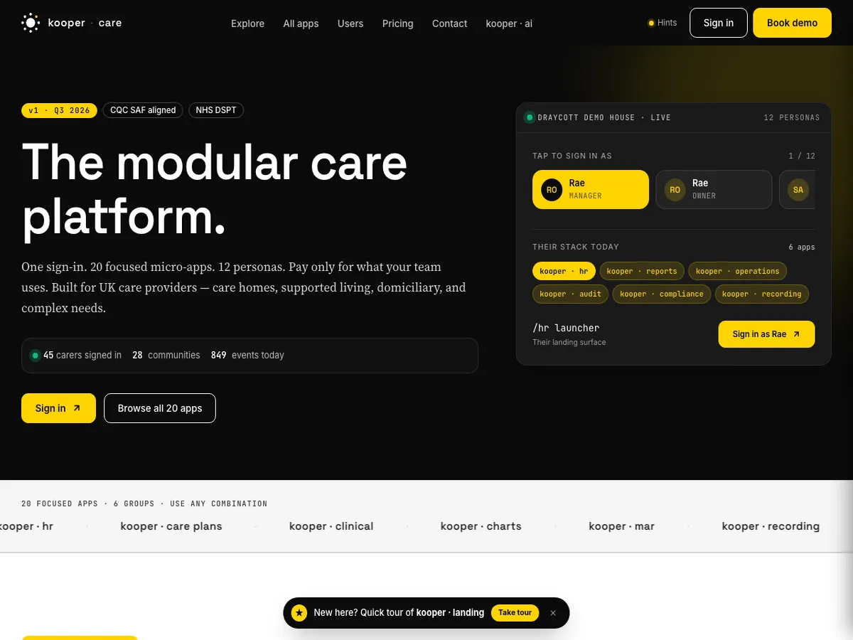 The Kooper care platform