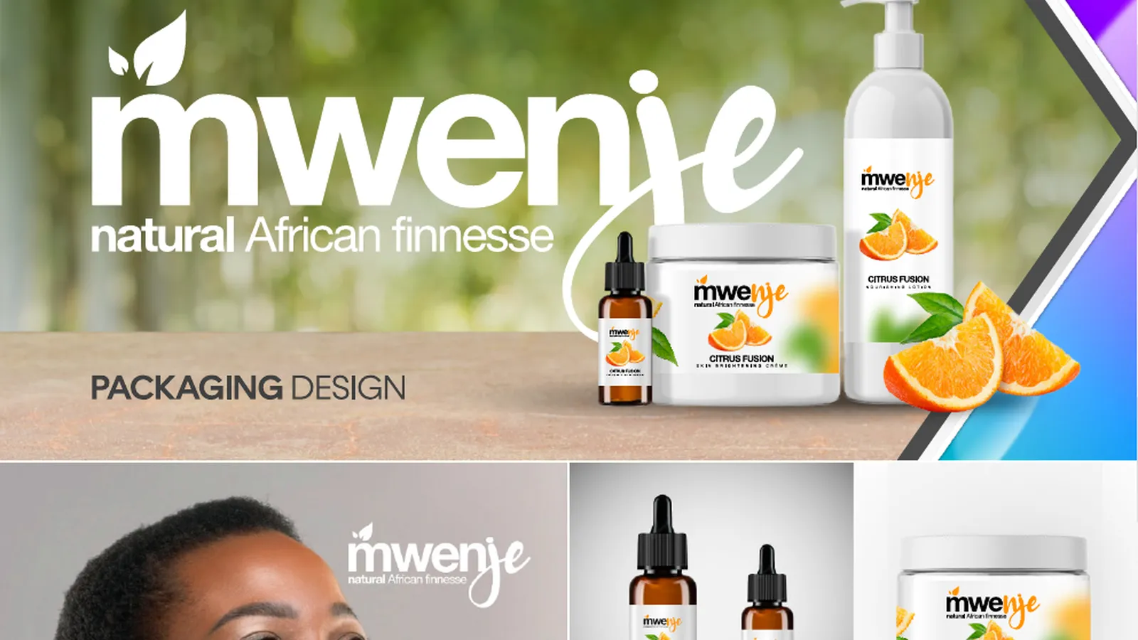 Mwenje citrus skincare packaging