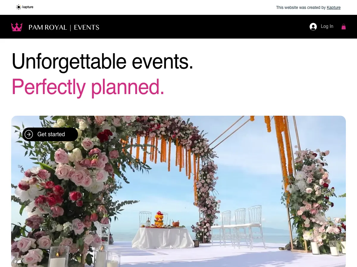 The Pam Royal Events website