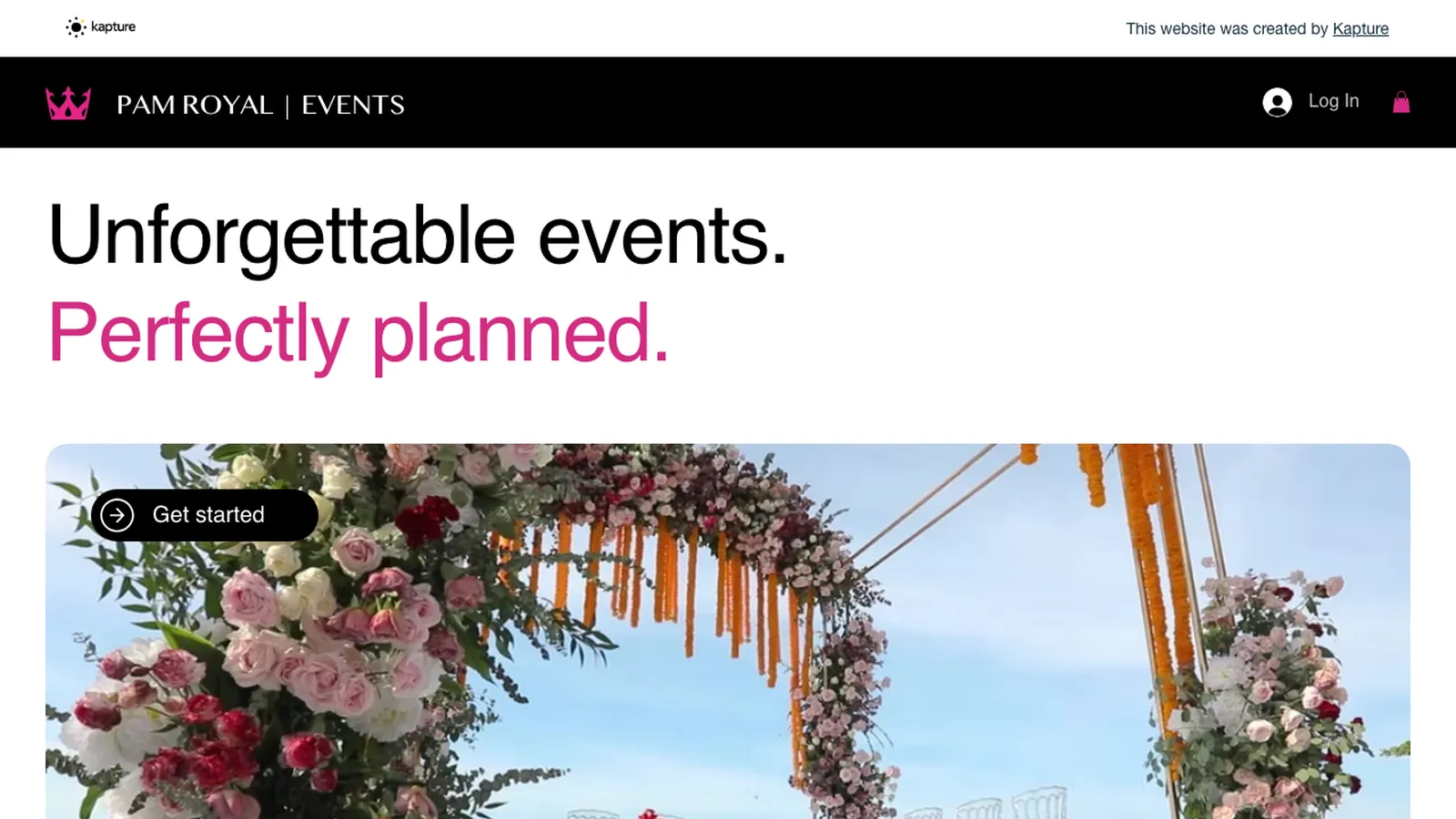 The Pam Royal Events website