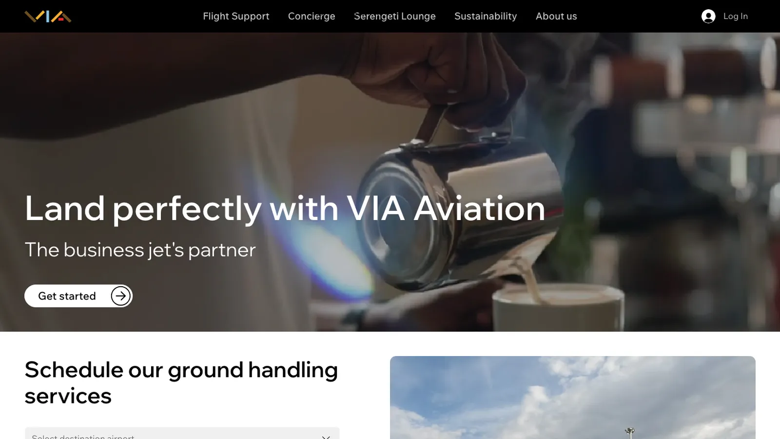 The VIA Aviation website